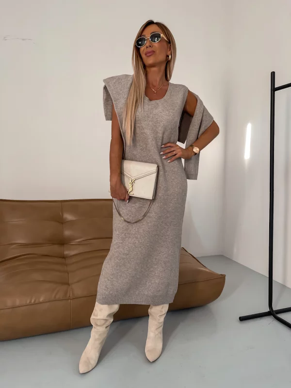 Conjunto de vestido de punto con cuello alto | Montecarlo™