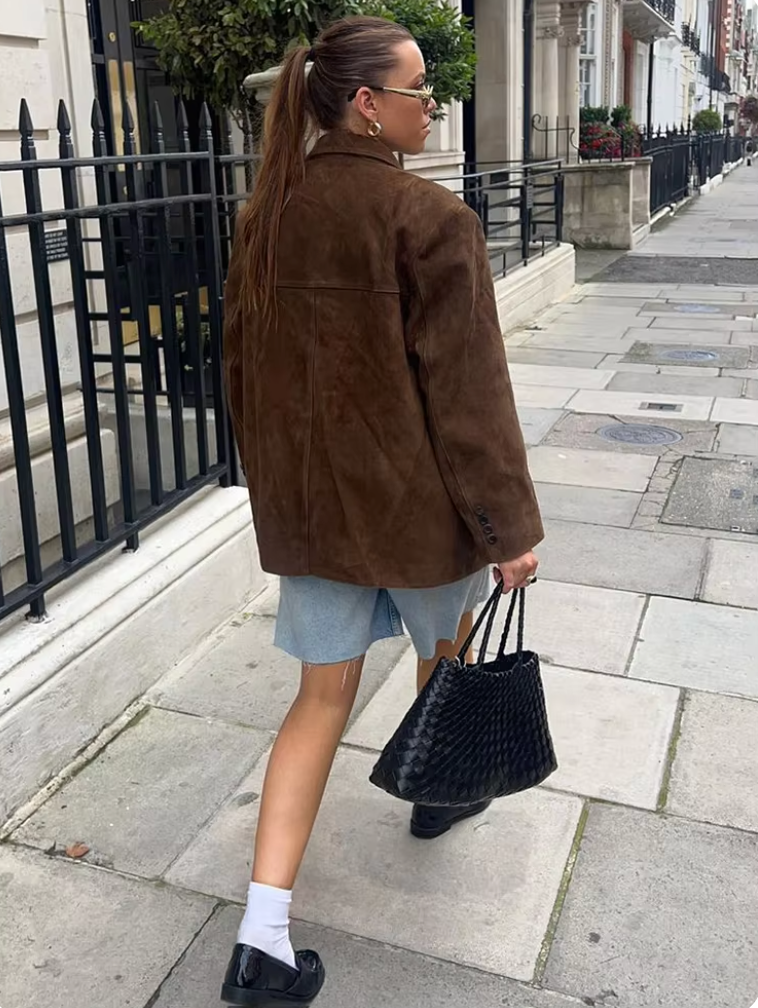 Chaqueta Elegante marrón| Prenda exterior clásica, suave y elegante